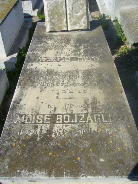 Lápide de BOUZAGLO Moise