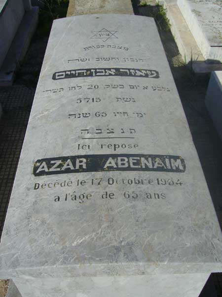 Grafsteen van ABENAIM Azar