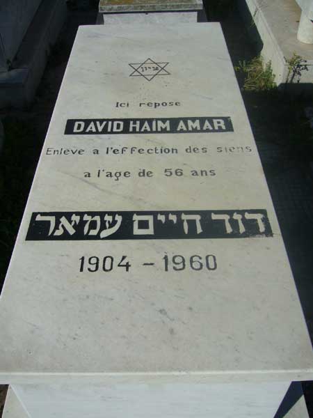 Tombstone of AMAR David Haim