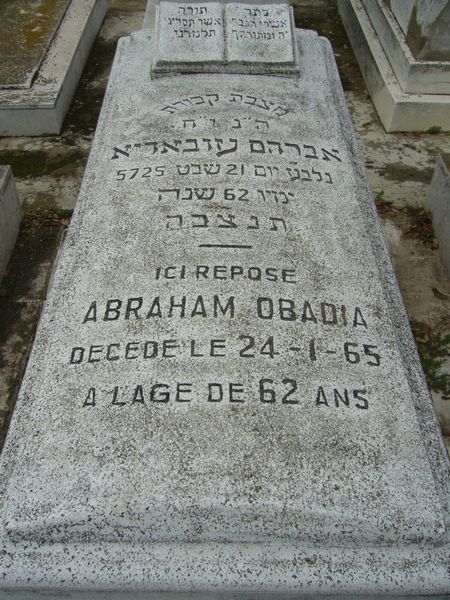 Tombstone of OBADIA Abraham
