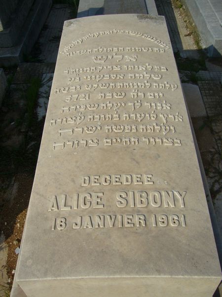 Tombstone of SIBONY Alice