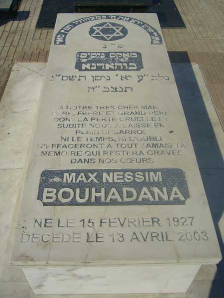Lápide de BOUHADANA Max Nessim