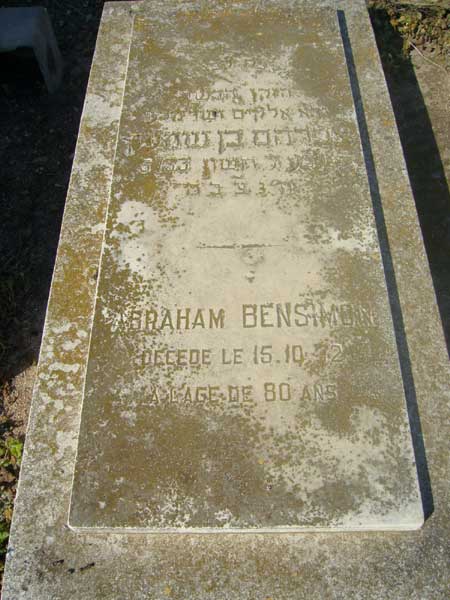 BENSIMON Abraham 的墓碑
