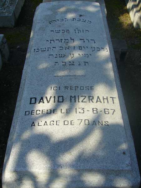 Grafsteen van MIZRAHI David