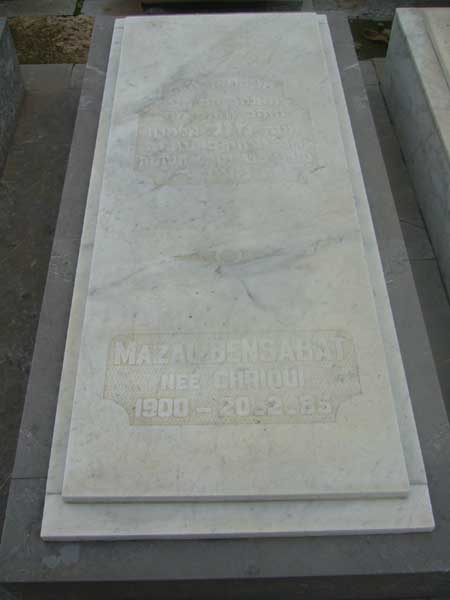 Lápide de BENSABAT Mazal