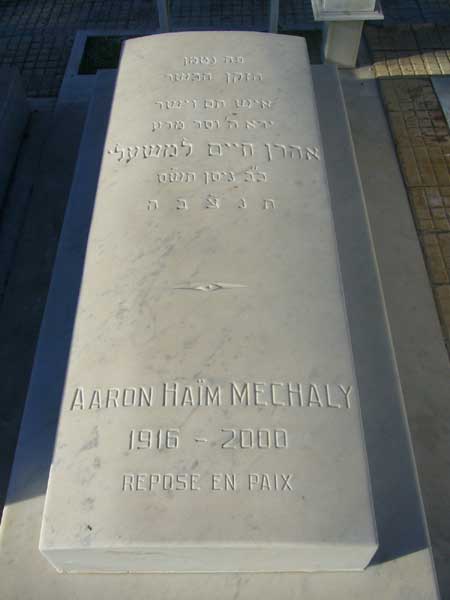 Lápide de MECHALY Aaron Haim