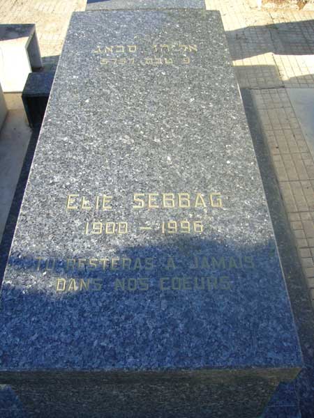 Tombstone of SEBBAG Elie