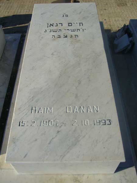 Grafsteen van DANAN Haim