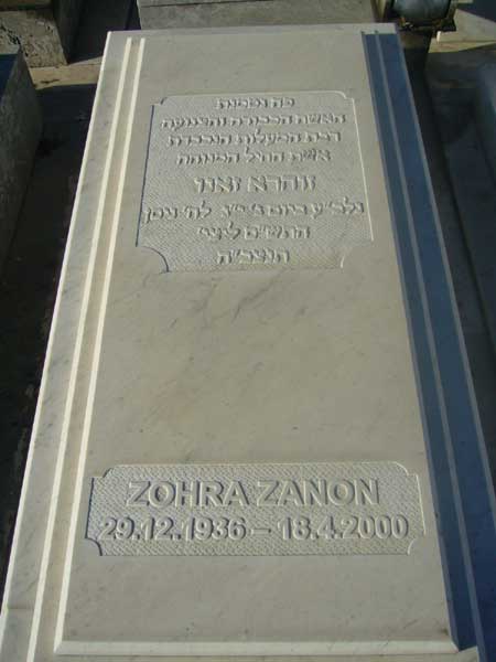Grafsteen van ZANON Zohra