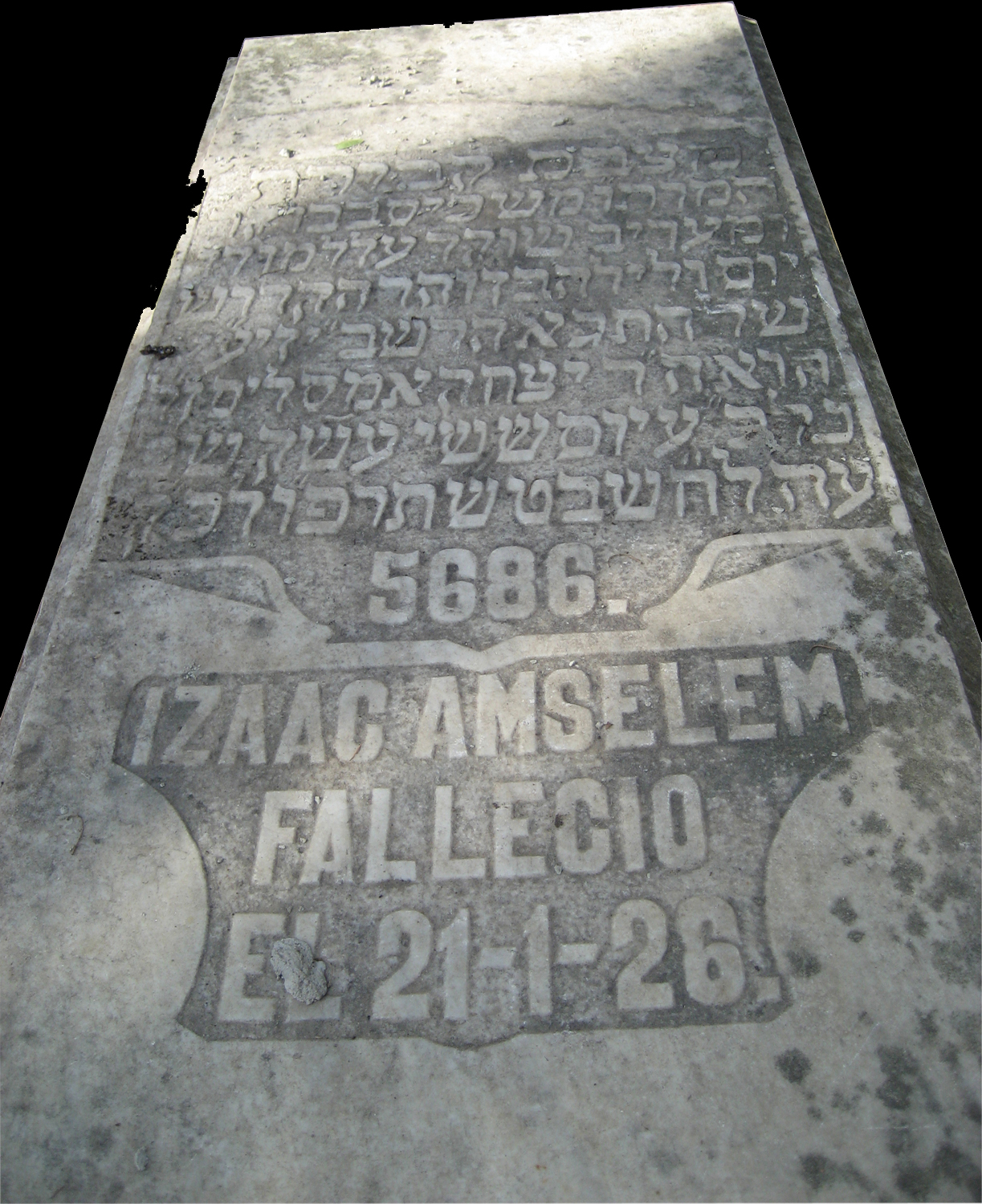 מַצֵּבה פון Amselem Izaac