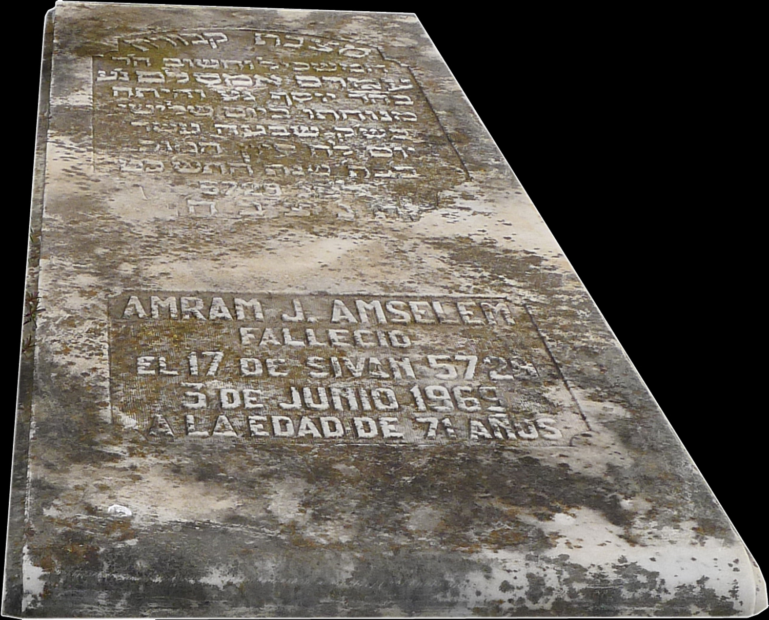Grafsteen van Amselem Amram J