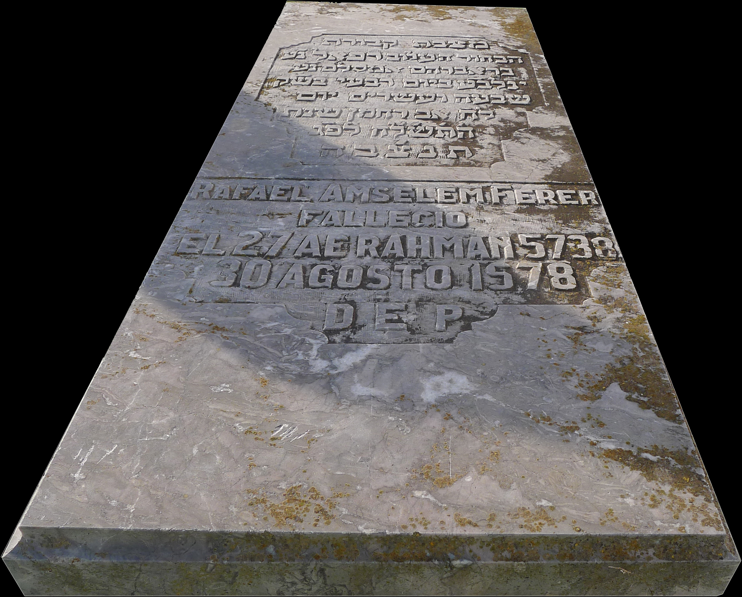 Grafsteen van Amselem Ferer Rafael