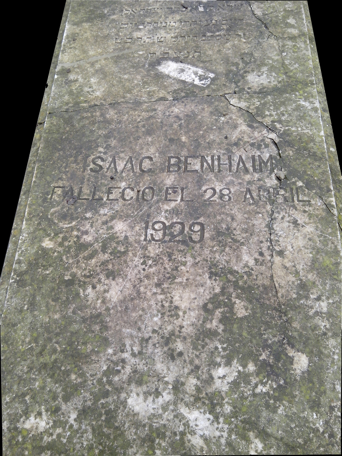 Grafsteen van Benhaim Isaac