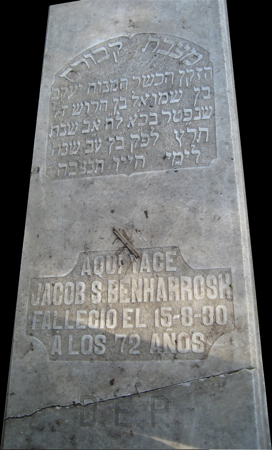 Benharrosh Jacob fejfája