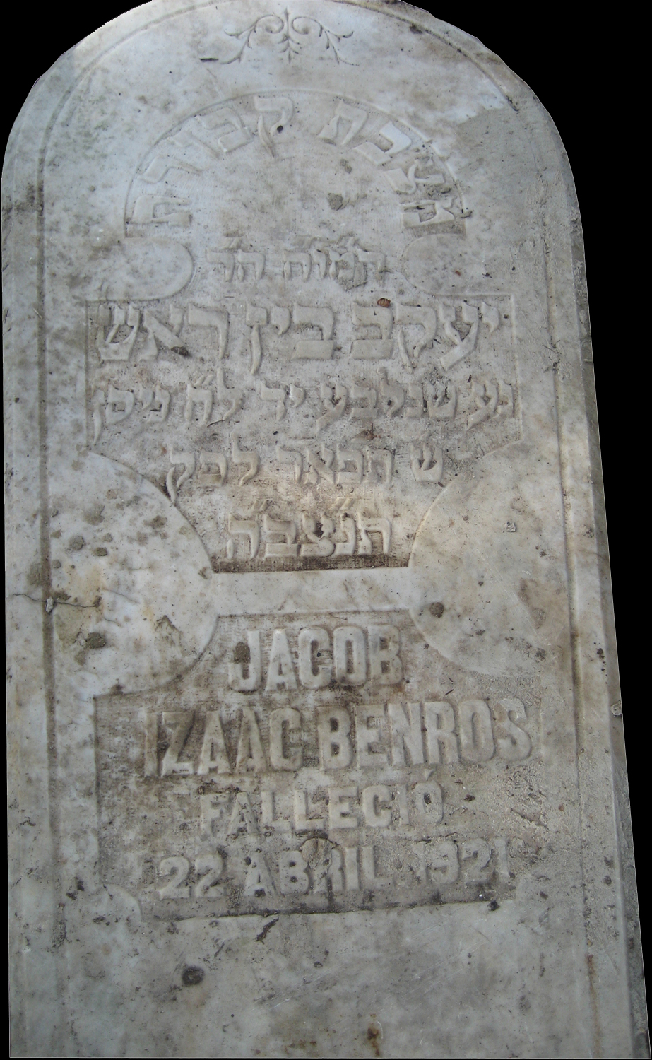 Benros Jacob Izaac fejfája