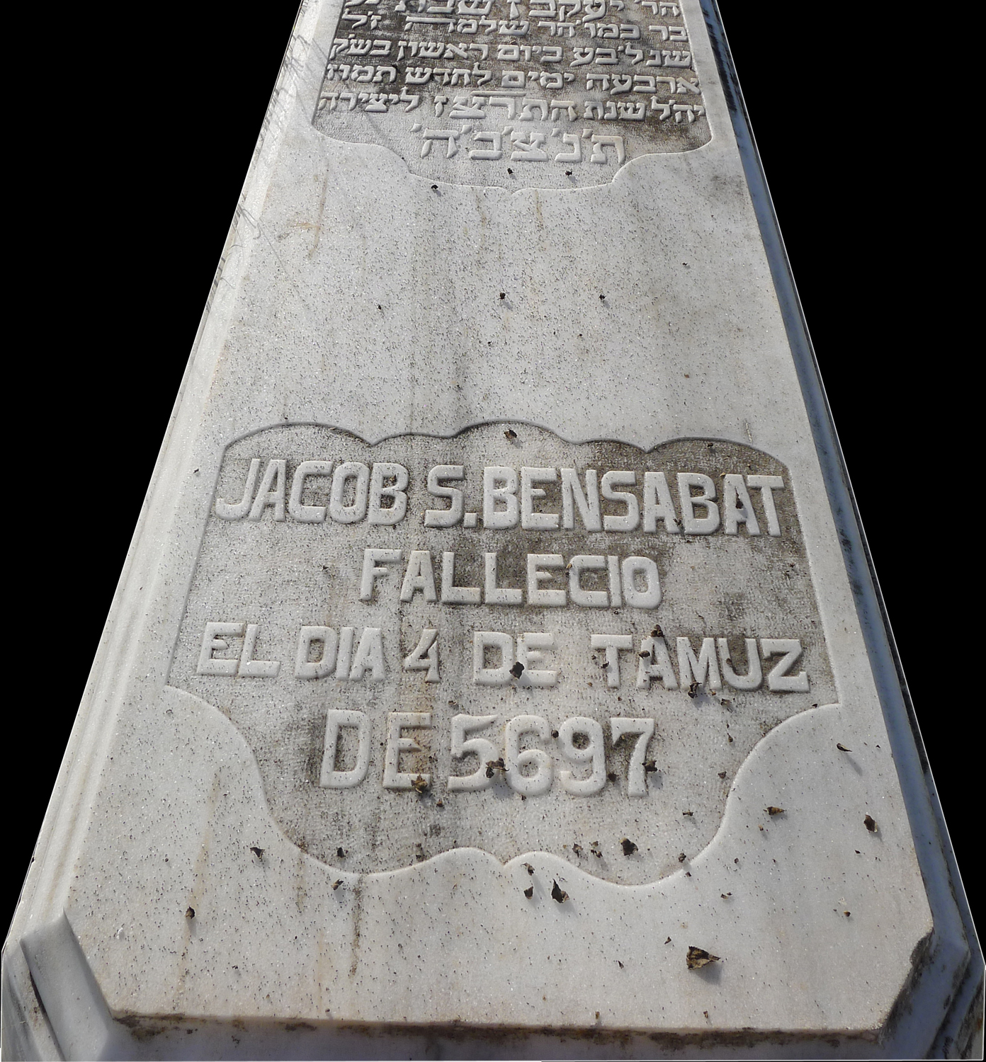 Grafsteen van Bensabat Jacob S.