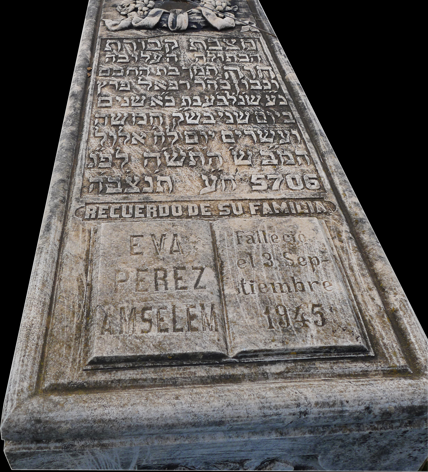 Stèle de Perez Amselem Eva Registro Civil Soltera