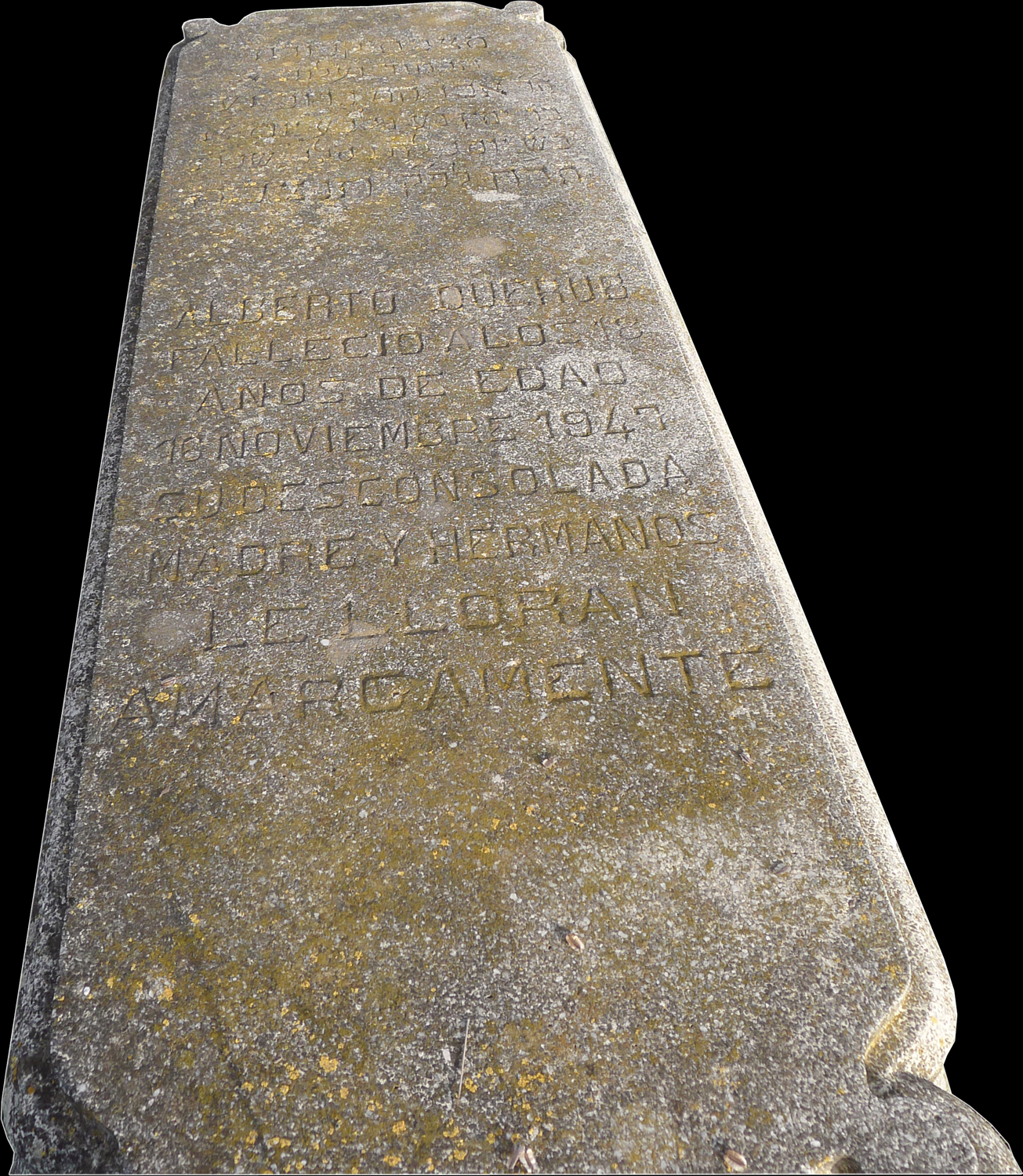 Stèle de Querub Alberto Registro Civil Soltero
