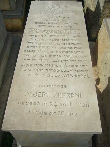 Tombstone of zafrani albert