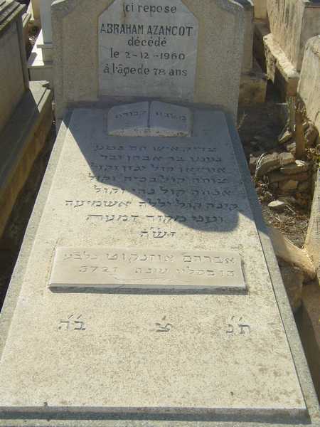 Grabstein von azancot abraham