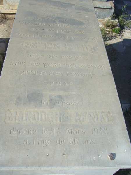 Tombstone of afriat mardoche