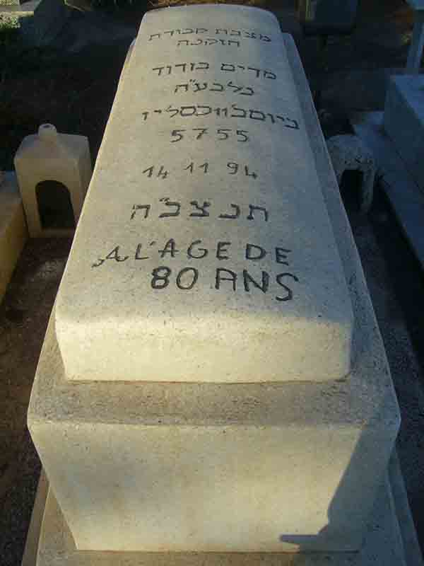 Grabstein von bendavid myriam