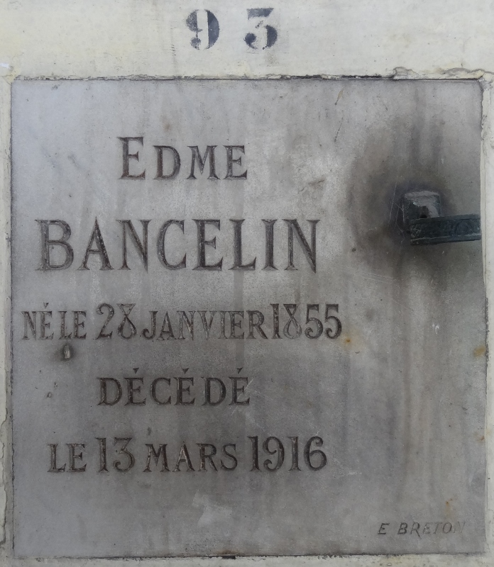 Stèle de BANCELIN Edme