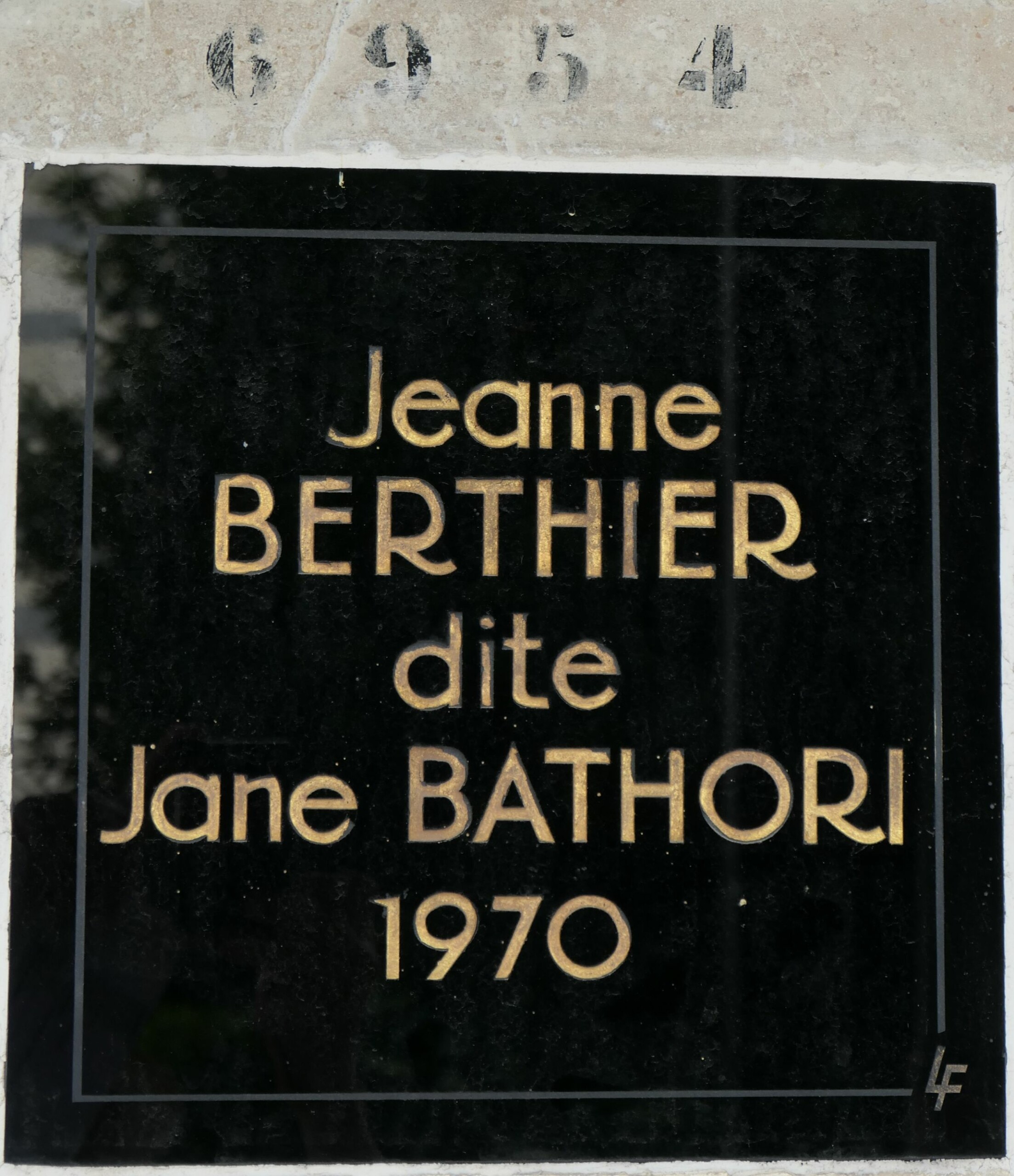 Grabstein von BATHORI Jeanne BERTHIER, Mme ENGEL, dite Jane