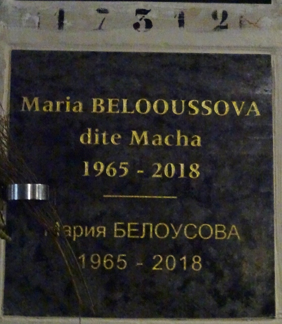 מַצֵּבה פון BELOOUSSOVA Maria, dite Macha