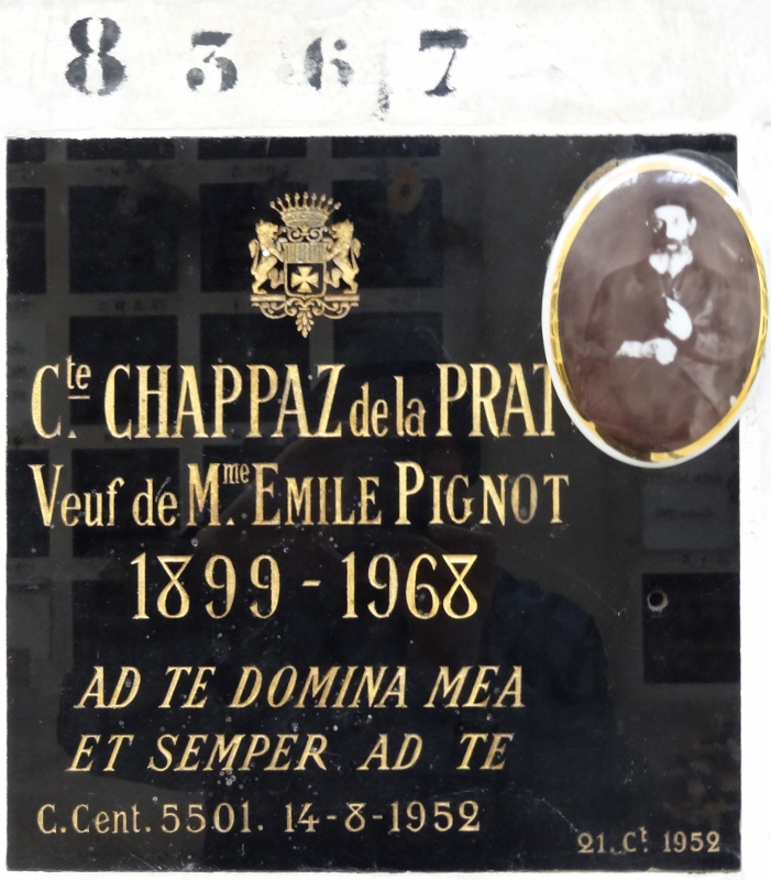 Lápide de CHAPPAZ de la PRAT Charles, comte