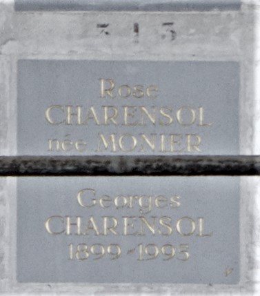 Grabstein von CHARENSOL Georges