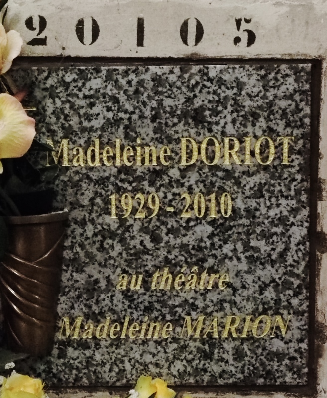 Stèle de MARION Madeleine DORIOT, dite