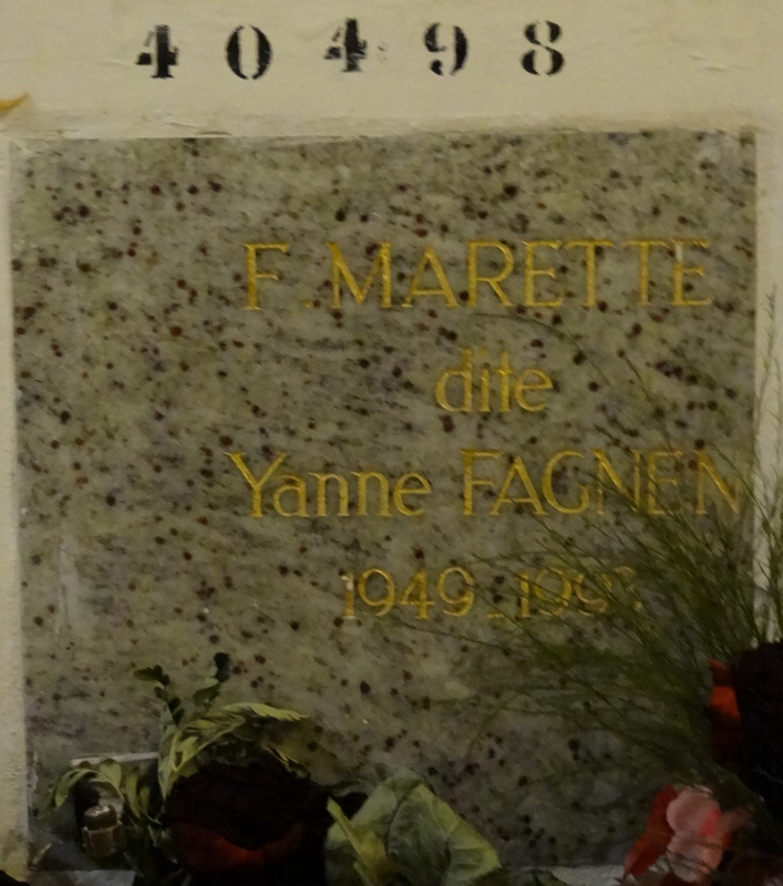 מַצֵּבה פון FAGNEN Françoise MARETTE, dite Yanne