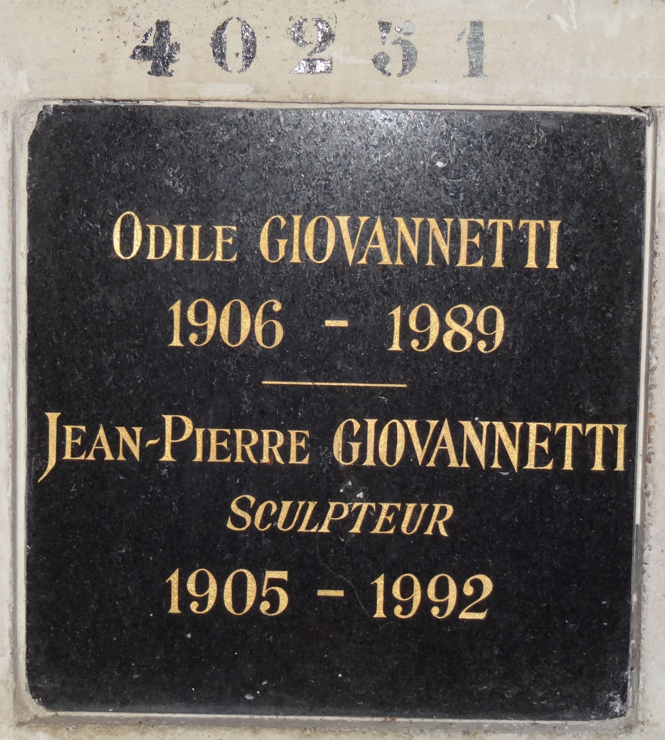 GIOVANETTI Jean-Pierre fejfája