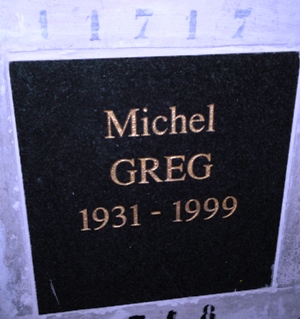 Stèle de GREG Michel REGNIER, dit