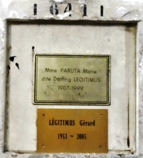 Stèle de LEGITIMUS Marie Berthilde PARUTA, dite Darling