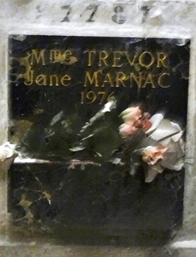 Stèle de MARNAC Jane Fernande MAYER, Mme TREVOR, dite Jane
