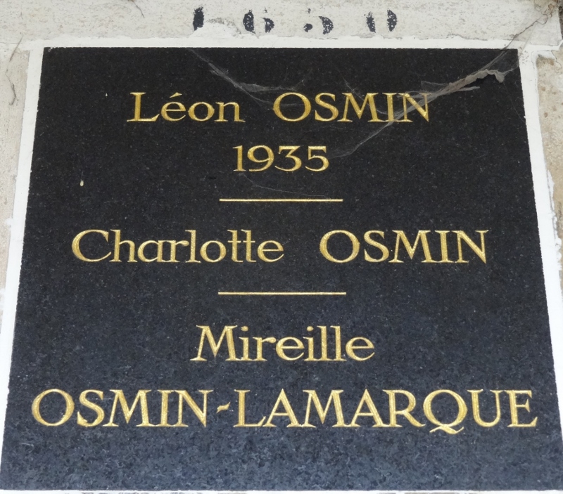 Lápide de OSMIN Mireille COMMEIGNES, Mme LAMARQUE, dite