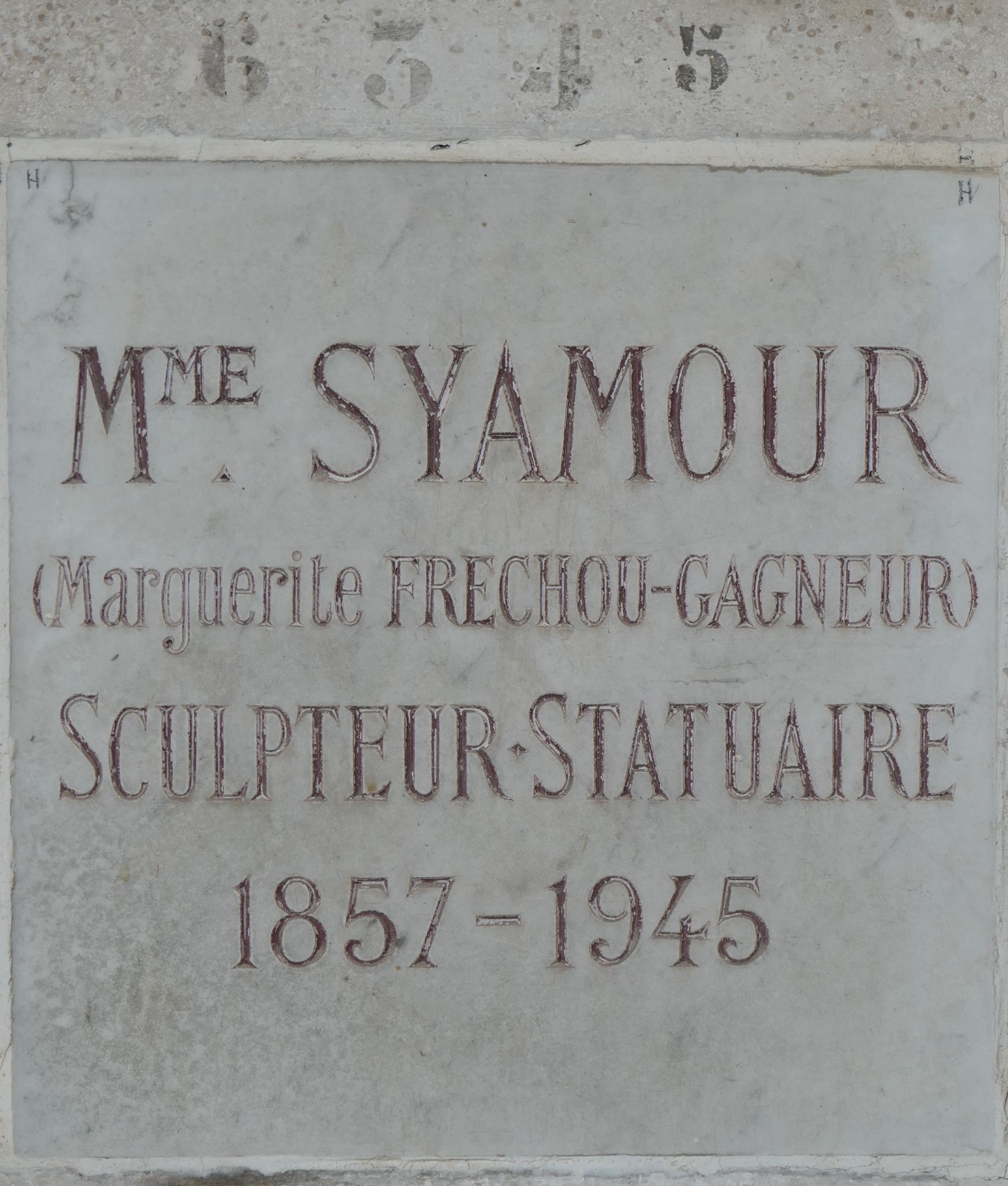 Stèle de SYAMOUR Marguerite GAGNEUR, Mme FRECHOU, dite