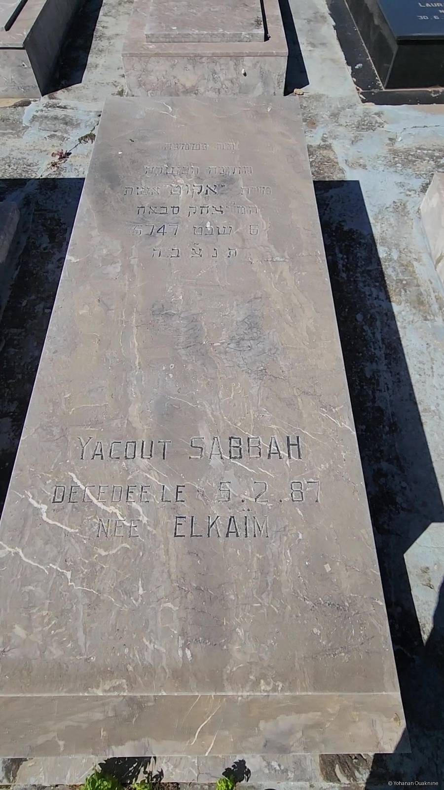 Grabstein von SABBAH YACOUT