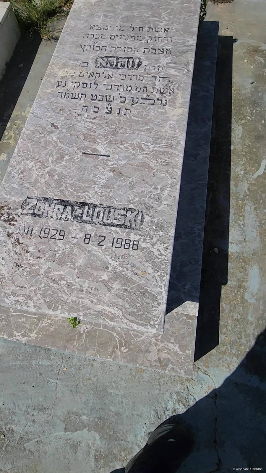 شاهدة قبر LOUSKI Zohra