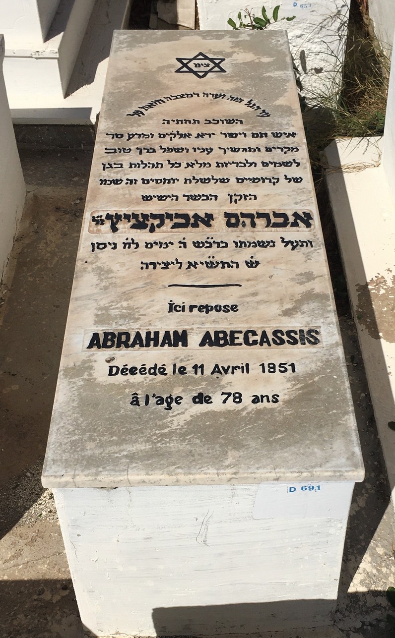 Grafsteen van Abécassis Abraham
