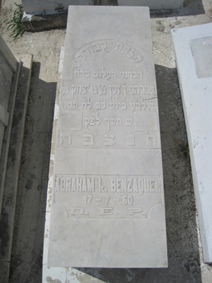 Grabstein von benzaquen abraham