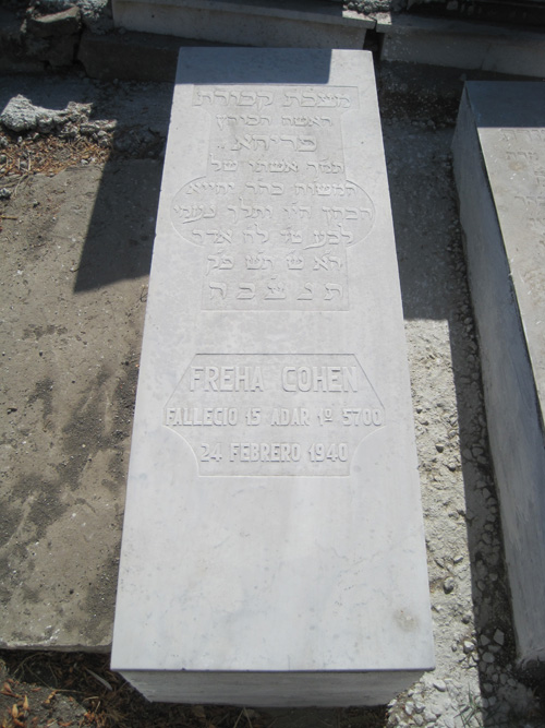 Lápide de cohen freha