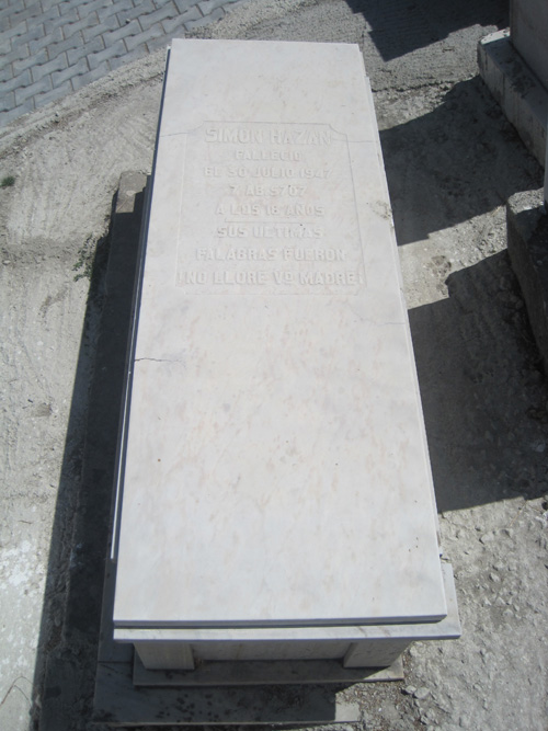 Tombstone of hazan simon