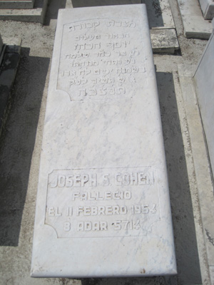 Grabstein von cohen joseph