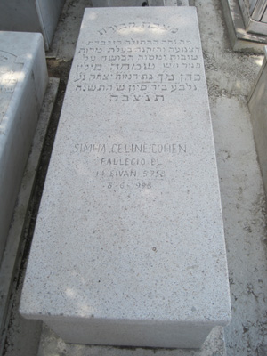 Grabstein von cohen simha celine