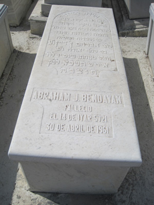 Lápide de bendayan abraham