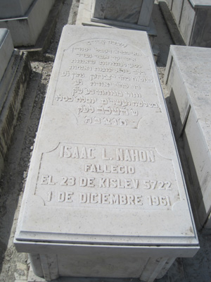 شاهدة قبر nahon isaac