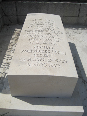 Grabstein von cohen fortuna